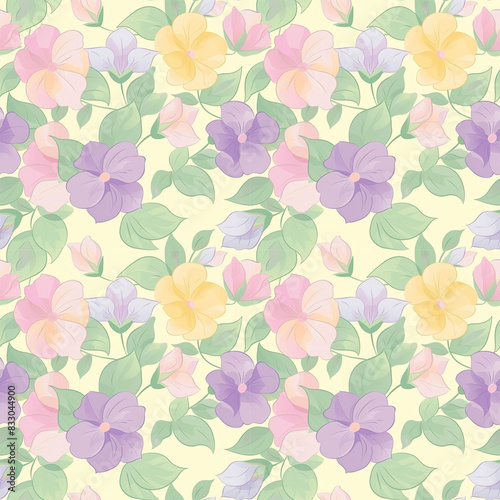 Floral variety color, form natural, seamless fabric pattern.