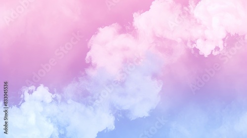 Pastel Pink and Blue Cloudy Sky Background.