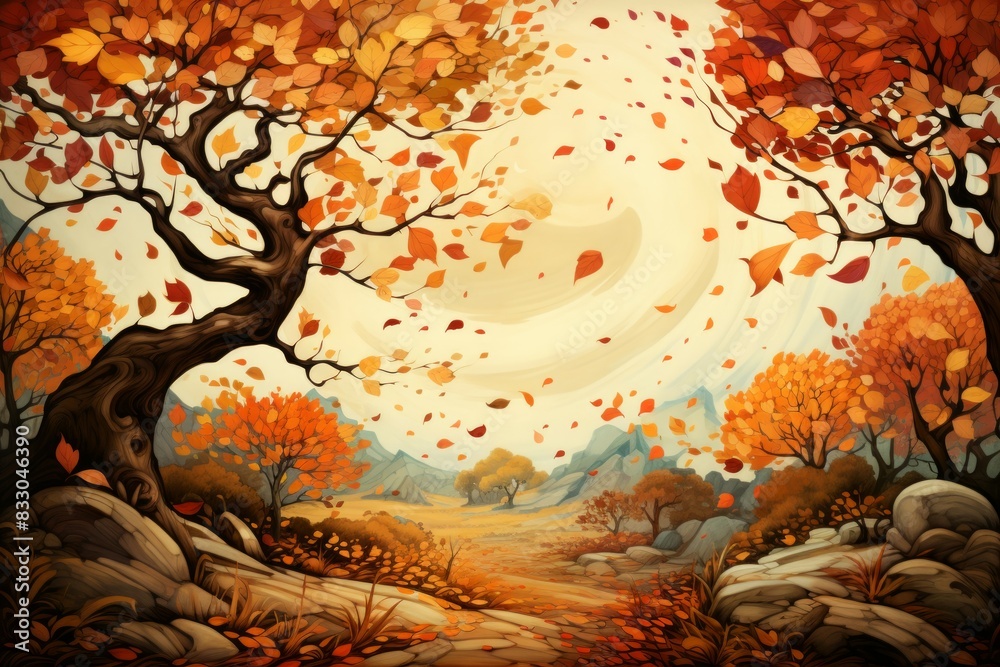 Falling leaves - Generative AI