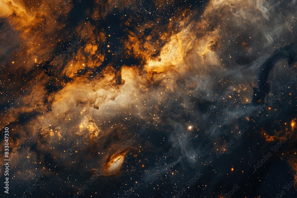 Fototapeta premium Dynamic universe panorama with colorful display