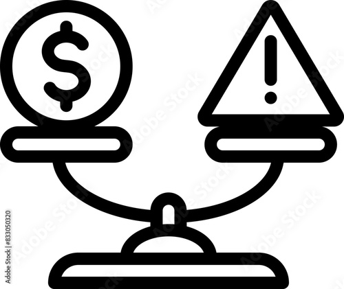 Monetary Risk Line Icon