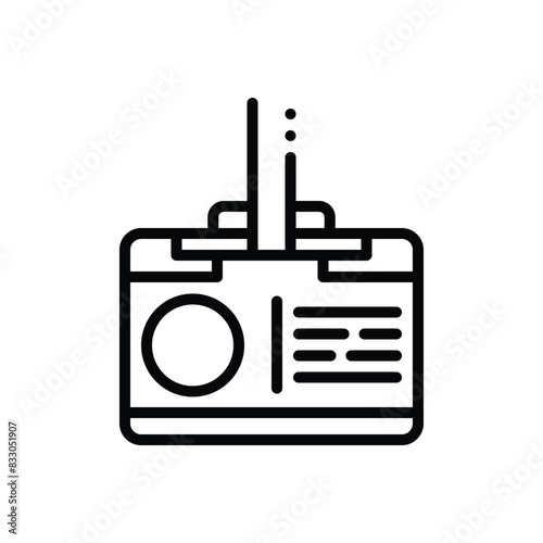 Black line icon for id card 