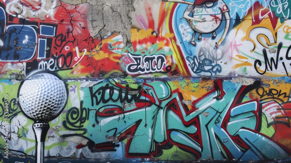 Obraz premium playing golf, daytime temperature, graffiti, Bright, wall art