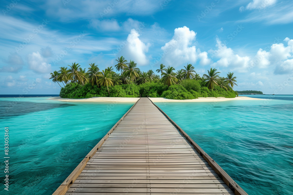 Jetty leading to a tropical island on the maldives
Jetty leading to a tropical island on the maldives