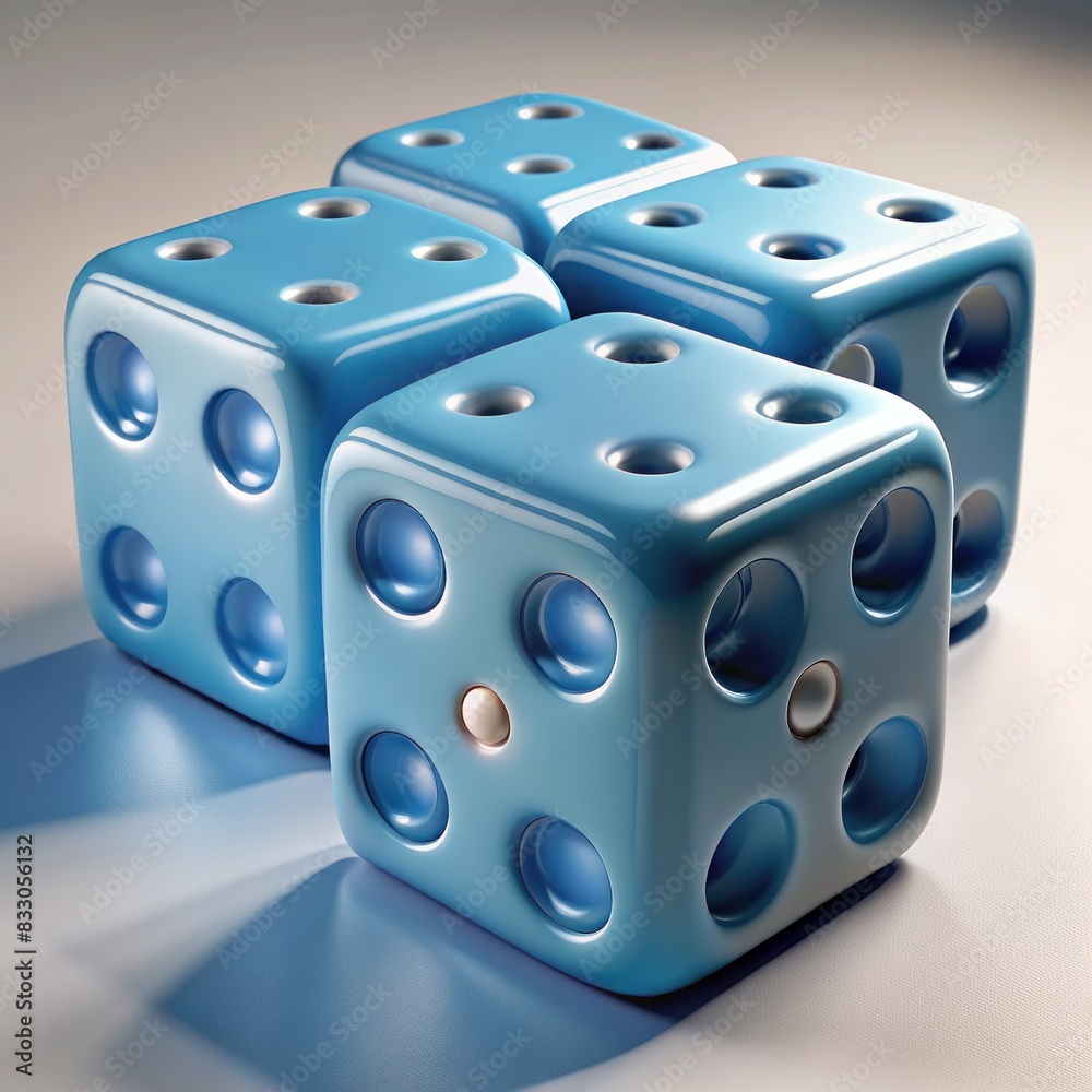 3D Render of a Cubic Dice Set, on isolated white background, Generative AI 3D Render of a Cubic Dice Set, on isolated white background, Generative AI