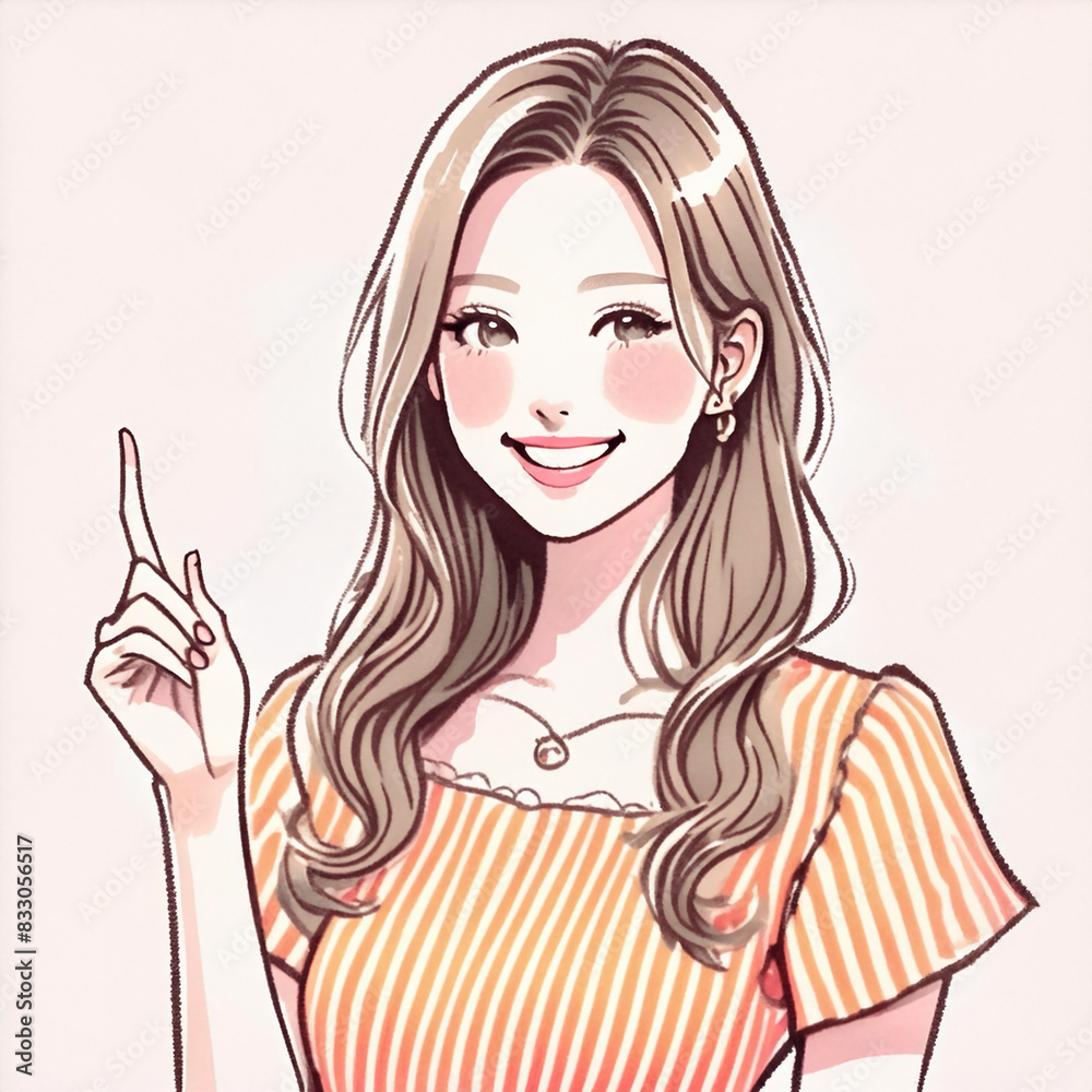 アニメ・漫画風の女性・女の子のイラスト素材 アニメ・漫画風の女性・女の子のイラスト素材