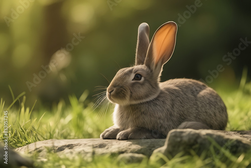 rabbit in a meadow © quratul