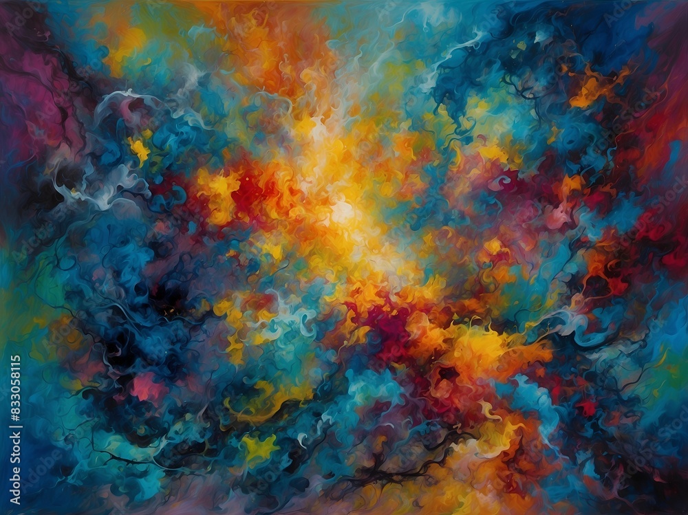 Abstract painting with vibrant colors Abstract painting with vibrant colors