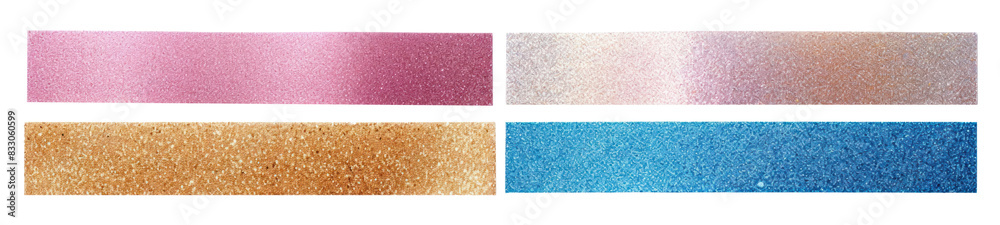 Fototapeta premium Glitter washi tape png element set on transparent background