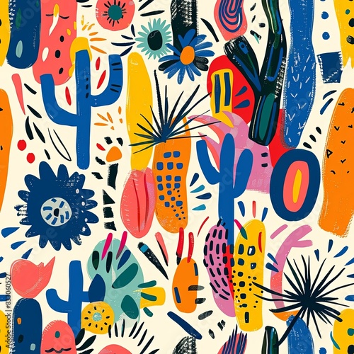super funky boho seamless pattern