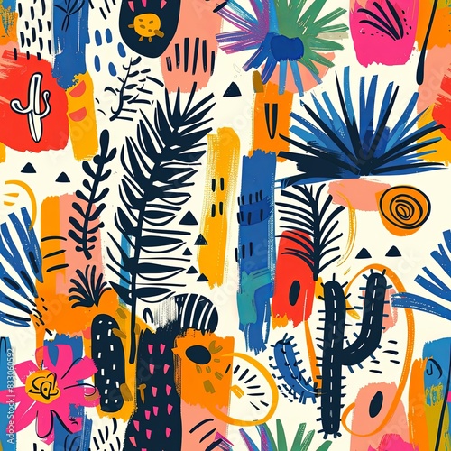 very funky boho seamless pattern