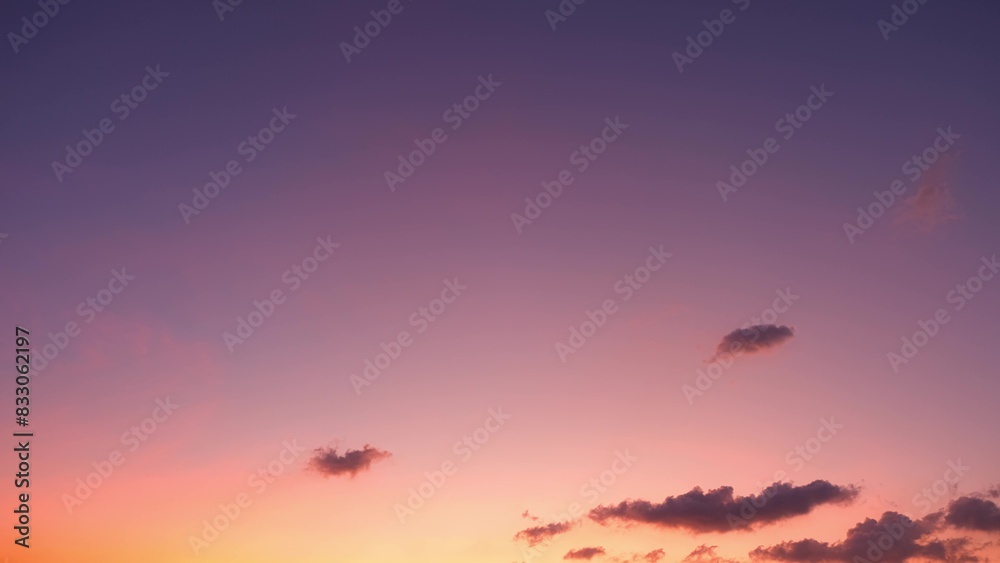 A stunning sunset with a gradient sky transitioning from deep purple at the top to warm pink and orange hues near the horizon. Dark, scattered clouds add depth to the scene. Sunset sky background.
A stunning sunset with a gradient sky transitioning from deep purple at the top to warm pink and orange hues near the horizon. Dark, scattered clouds add depth to the scene. Sunset sky background.
