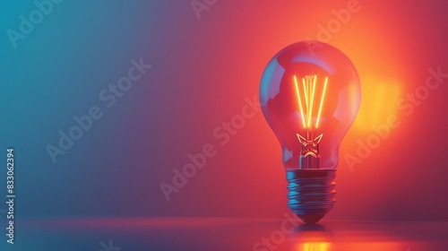 illuminated light bulb theme side view representing standing creative idea technology 