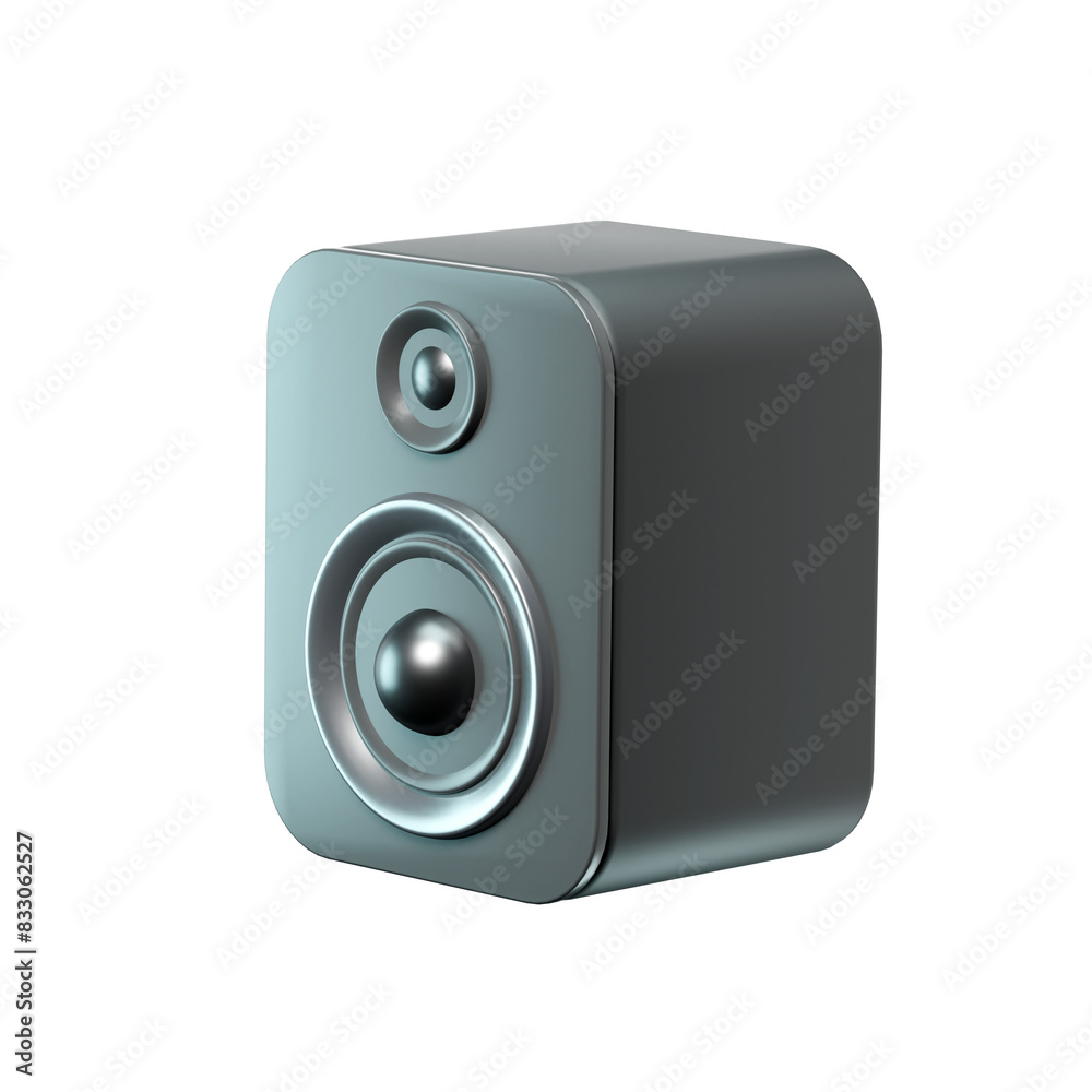 Black speaker 3d illustration icon Black speaker 3d illustration icon