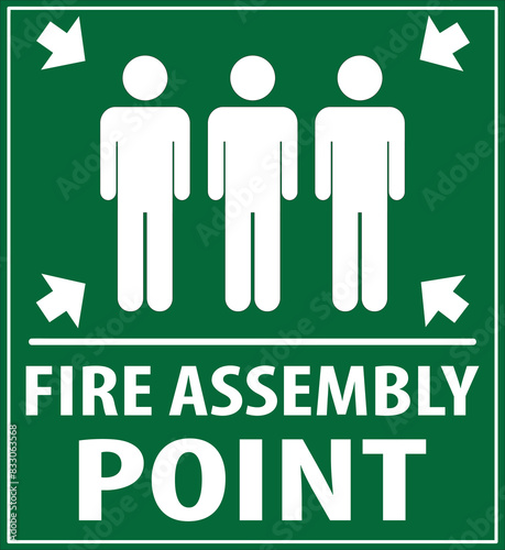 Fire assembly point sign vector.eps