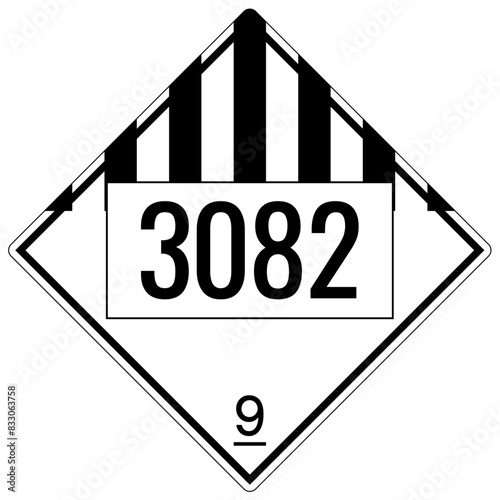 Hazardous material sign class 9 miscellaneous materials
