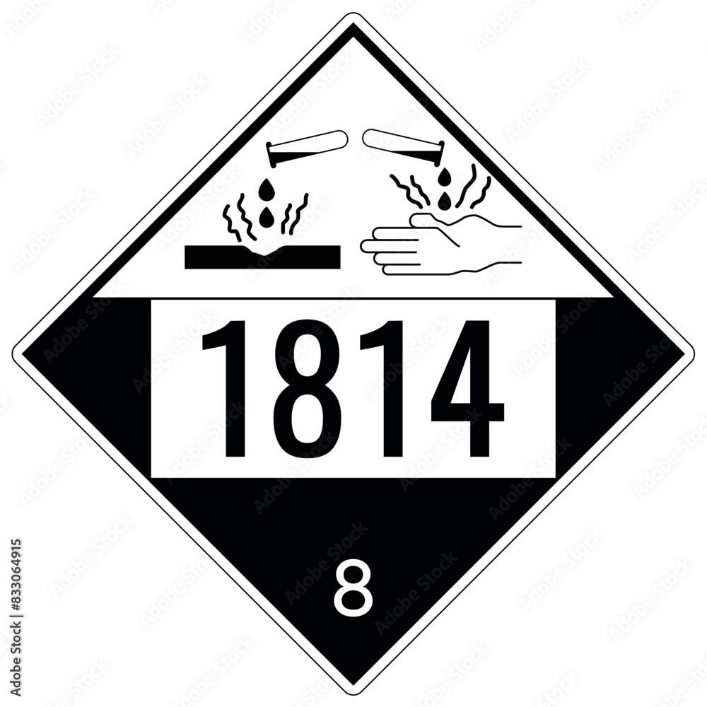 Hazardous material sign class 8 corrosive substance Stock Vector ...