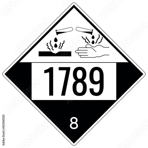 Hazardous material sign class  8 corrosive substance