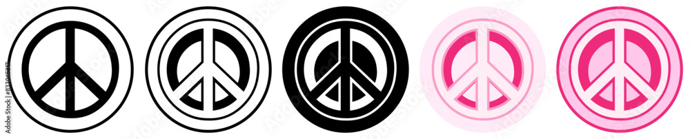 Set trendy Peace Symbol icon pictogram vector illustration Set trendy Peace Symbol icon pictogram vector illustration