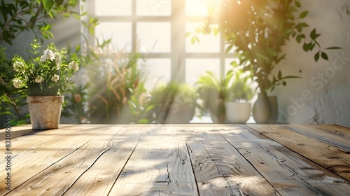 Bright and Airy Scandinavian Inspired Wooden Table for Eco Friendly Product Showcase