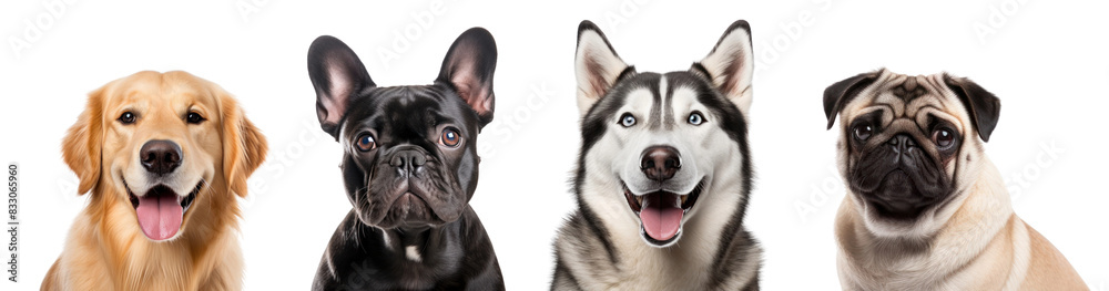 Dog head png element set on transparent background Dog head png element set on transparent background