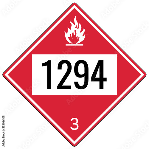 Hazardous material sign class 3 hazardous substances (Flammable and Combustible Liquids)
