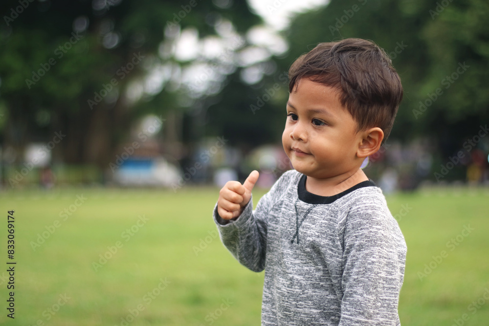 A handsome young boy, nicely dressed showing an expression of joy with hands up in the air looking excited and happy to be playing outdoors.
A handsome young boy, nicely dressed showing an expression of joy with hands up in the air looking excited and happy to be playing outdoors.