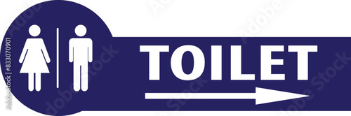 toilet blue color direction sign vector.eps