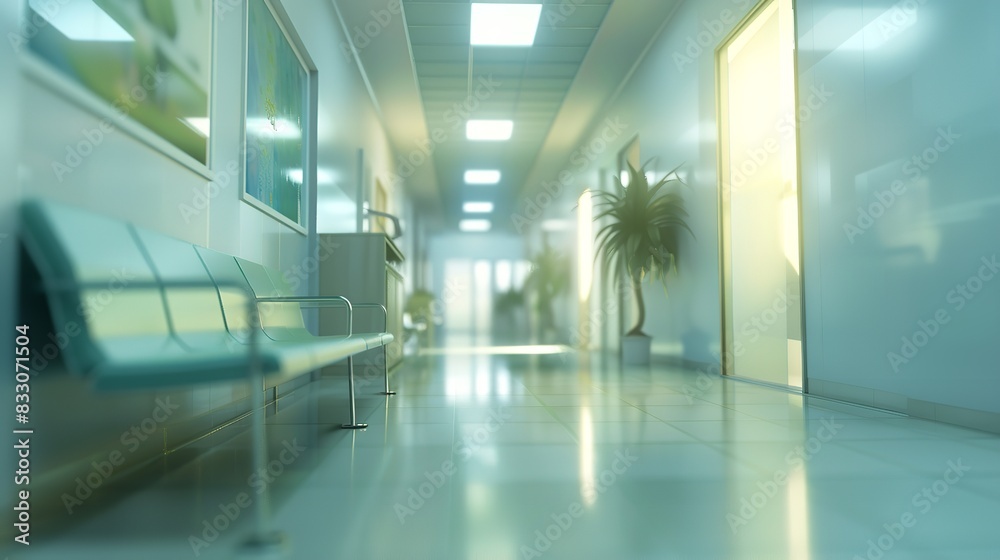 Obraz premium Abstract Blurred Clinic Interior Background