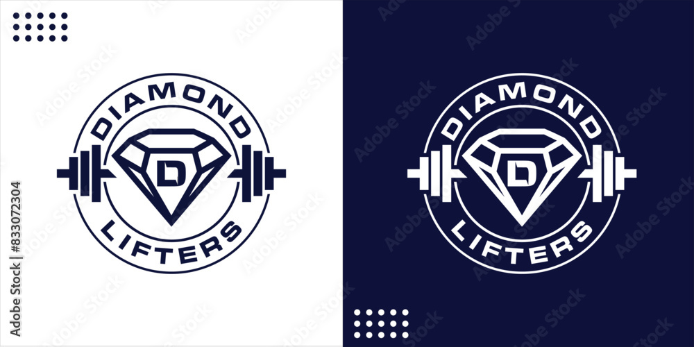 Fototapeta premium Creative D Diamond logo with circular writing, design inspiration, illustration, vector