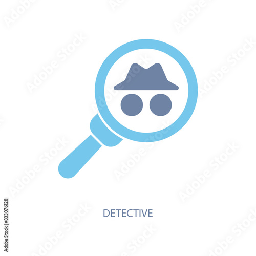 detective concept line icon. Simple element illustration. detective concept outline symbol design.