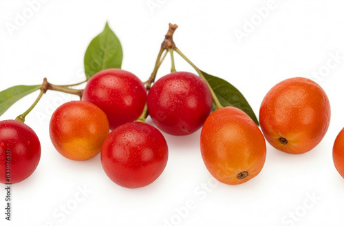Grewia asiatica fruits, isolated on a white background photo