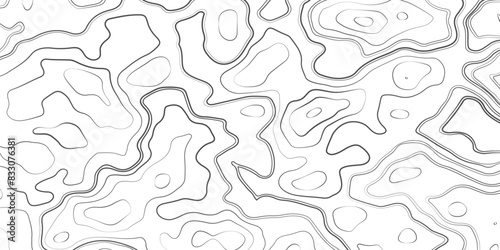 Topographic map seamless pattern isolated on gray background. Modern design with White background with topographic wavy pattern. Vector illustration.