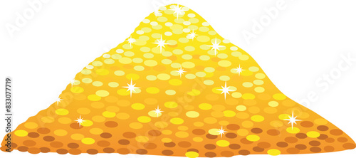 Pile of gold coins, wealth concept, isolated vector illustration.