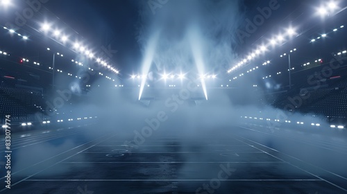 Bright Stadium Arena Lights and Smoke 8K Transitions