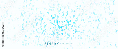 scattered binary number on a white background, futuristic hi tech sci-fi vector illustration, good for background, science, tech