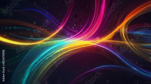 Light abstract background with swirling neon patterns