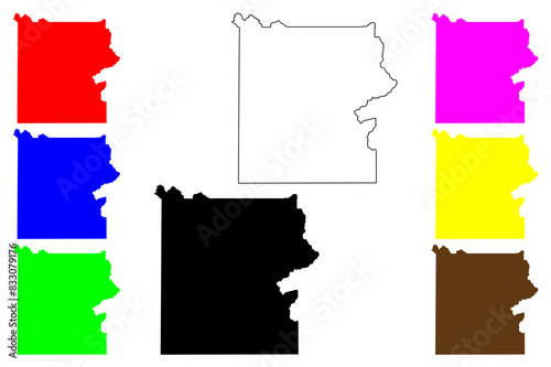 Yellowstone National Park (United States of America, USA) map vector illustration, scribble sketch Yellowstone National Park map