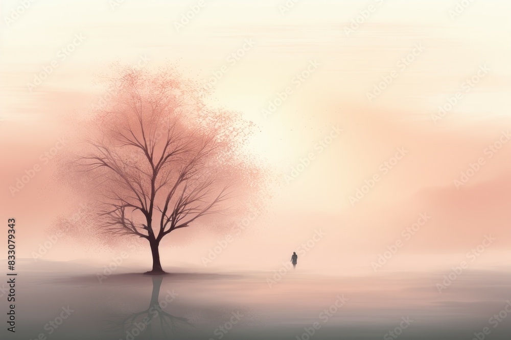 Obraz premium Foggy mornings - Generative AI