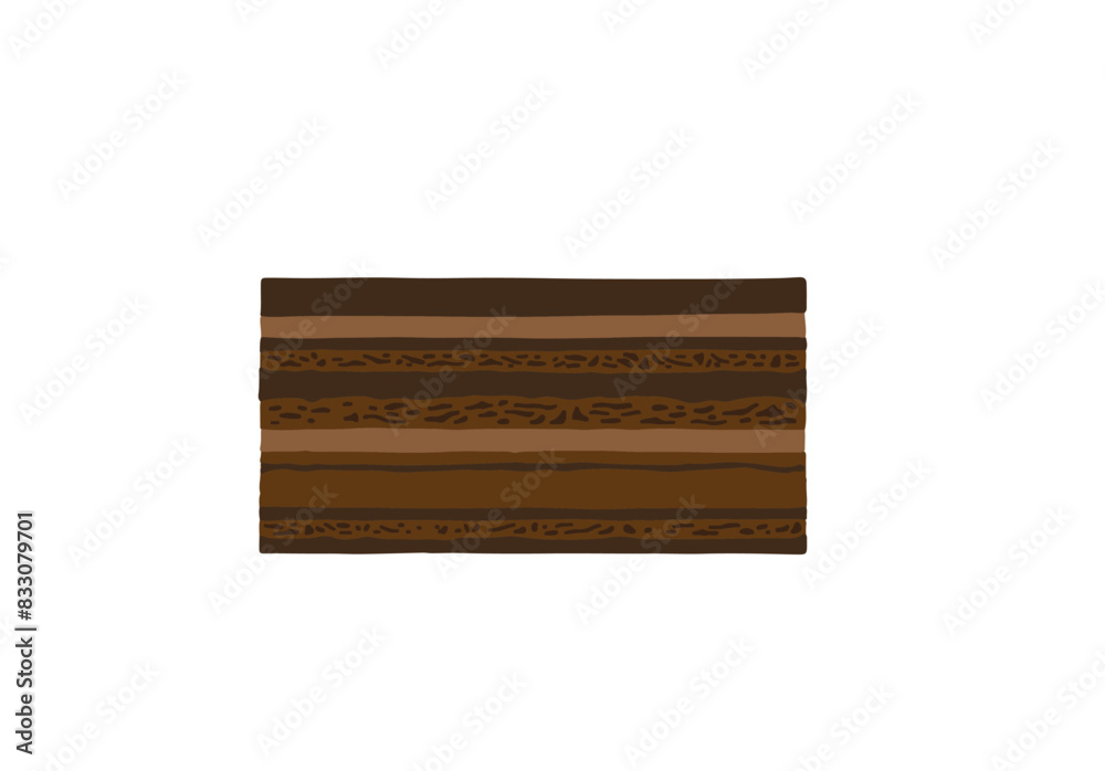 オペラケーキの断面のイラスト オペラケーキの断面のイラスト