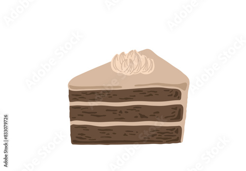 チョコレートクリームケーキのイラスト
