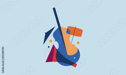 Jazz music. Concert instruments, posters with piano, saxophone