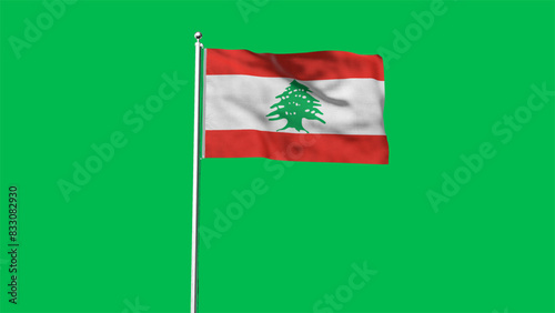 High detailed flag of Lebanon. National Lebanon flag. Asia. 3D illustration.