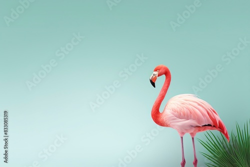 pink flamingo on a white background  generative ai