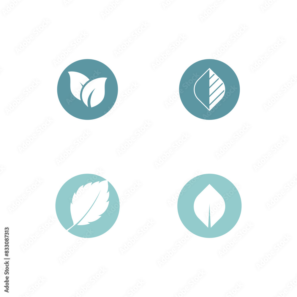 Mint leaf logo vector element template and symbol