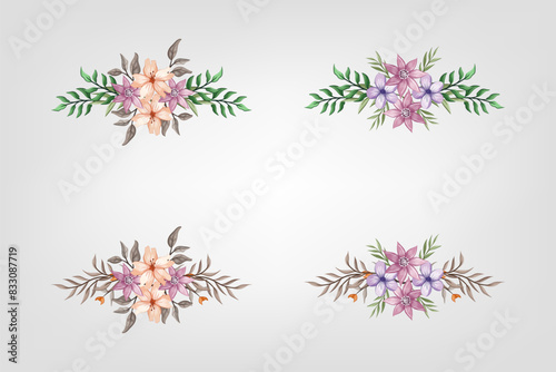 The Blooms  Greenery Floral Foliage Ornament Corner Text Separator adds elegant  framing text in invitations, cards
