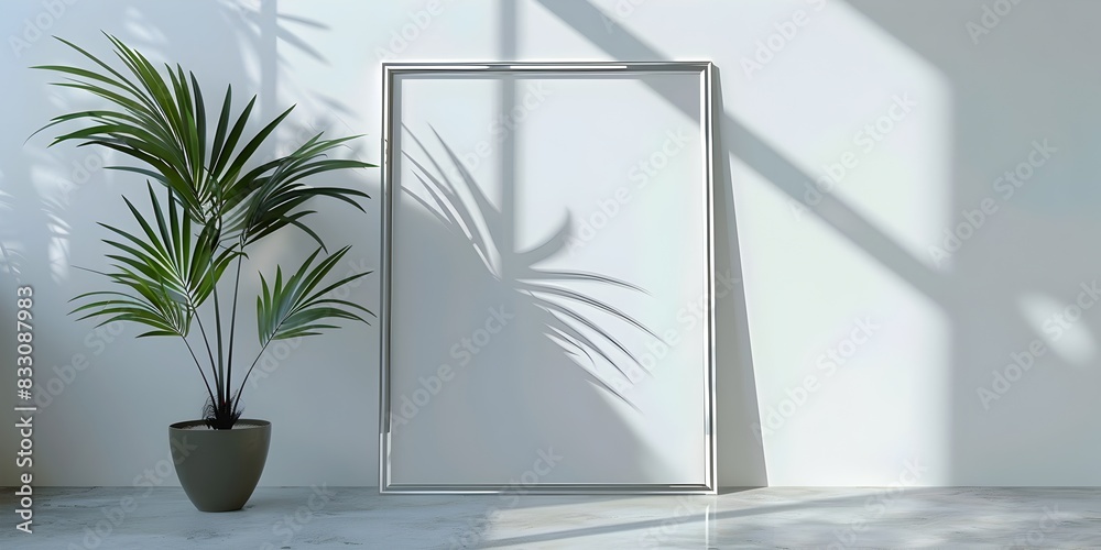 Modern Acrylic Frame with Sleek Finish on White Background for Stylish Contemporary Interior Design or Product Display