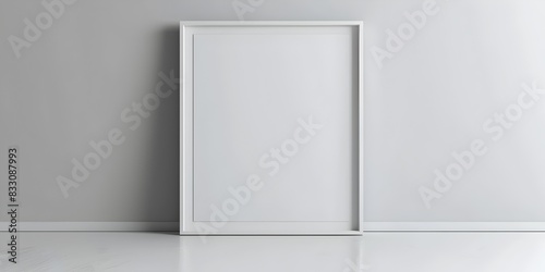 Minimalist Metallic Frame Floating in Pristine White Space for Versatile Displays and Presentations