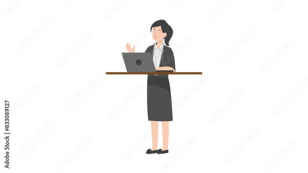 Business Woman Holding Laptop Business Woman Holding Laptop