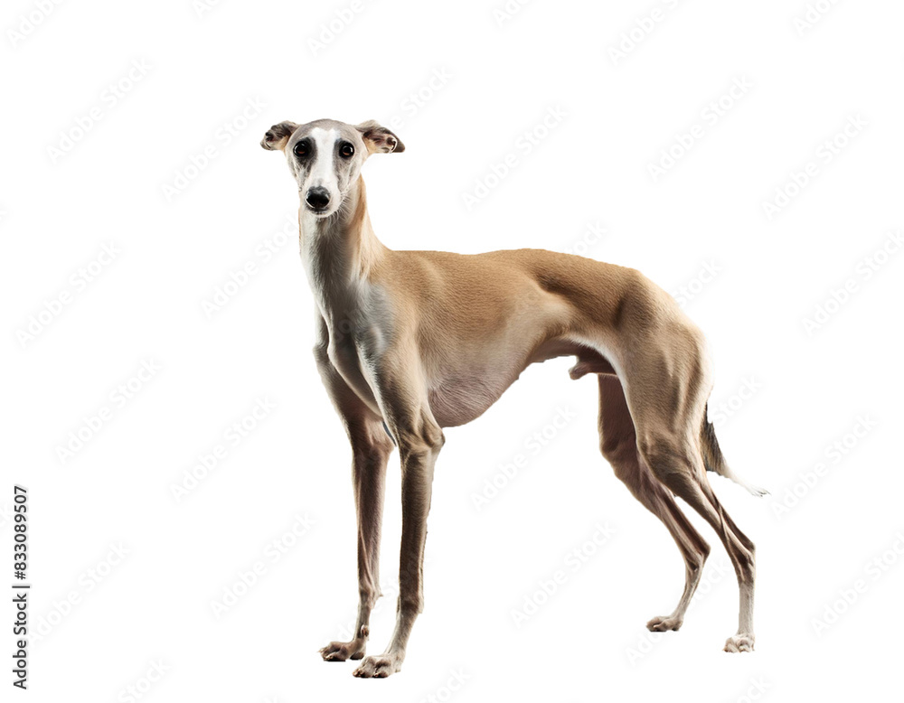 Elegant greyhound breed, captured in pristine isolation against transparent or white. Elegant greyhound breed, captured in pristine isolation against transparent or white.